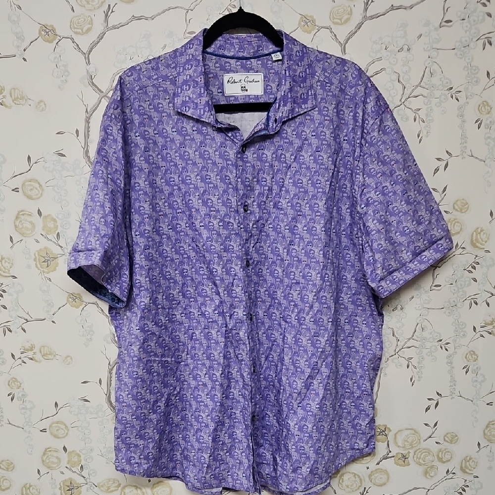 Robert Graham Purple Men's Shirt 4x